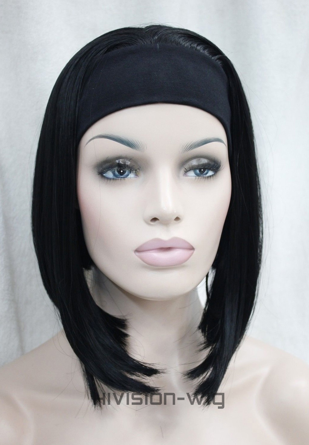 Short Straight Women Ladies Daily 3/4 Full half wig headband cosplay 9 colors