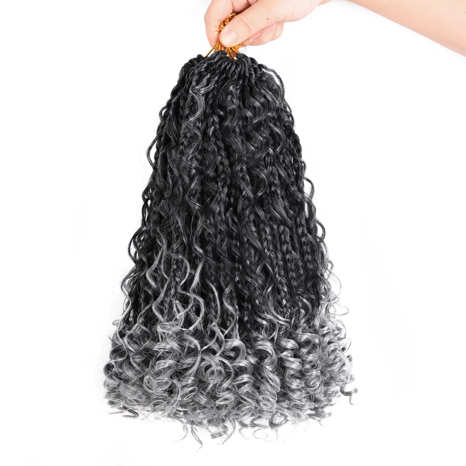 Synthetic Boho Goddess Box Braids Crochet Hair With Curl Ends Hair Extensions