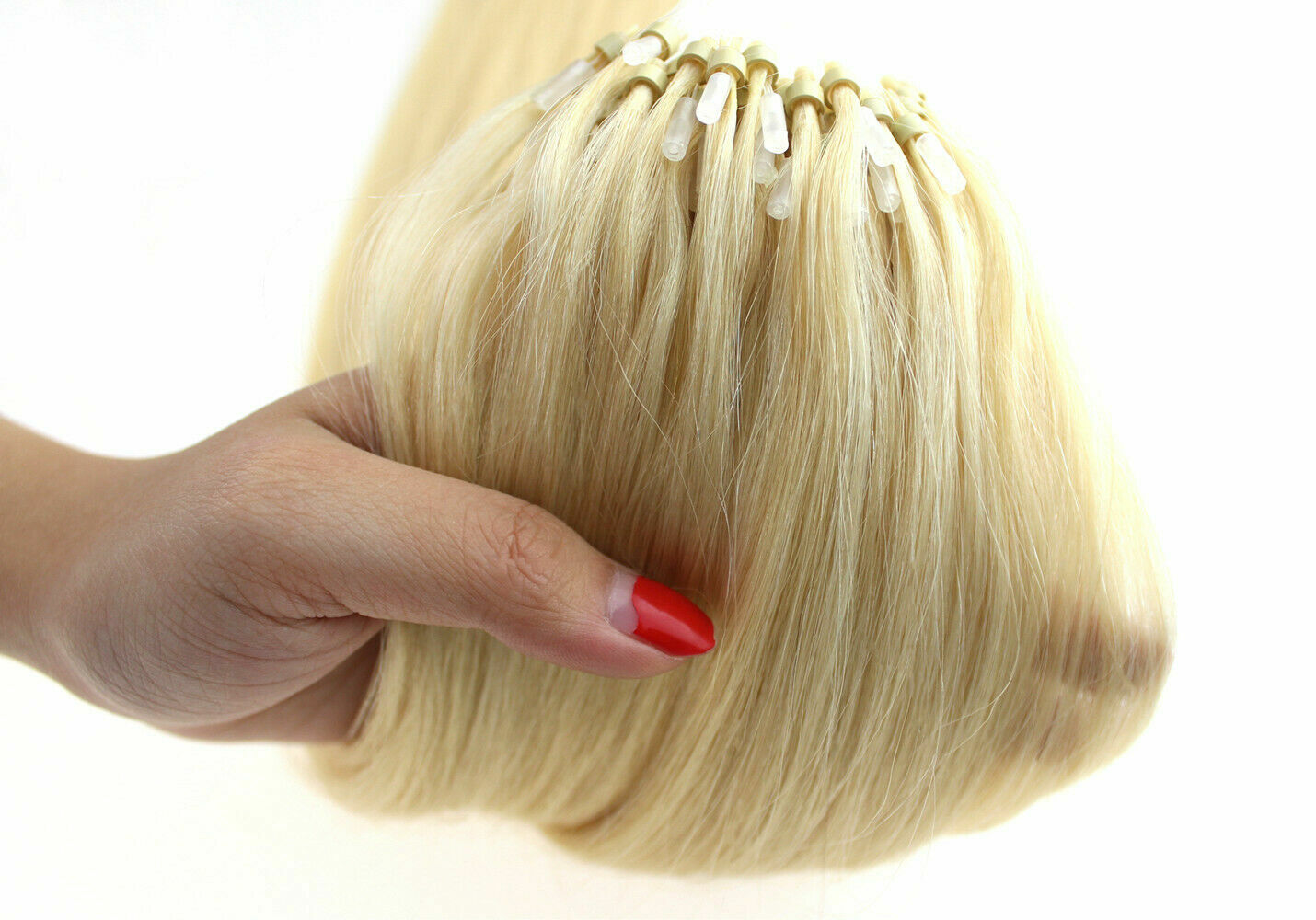 Micro Ring Beads Link Hair Extensions Real Human Hair Russian Remy Hair Straight