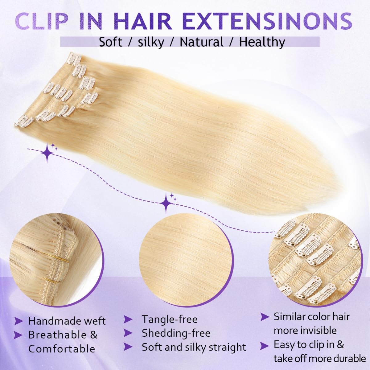 Cwrdk Clip In Hair Extensions Real Human Hair 18Inch 100G 100 Brazilian Remy
