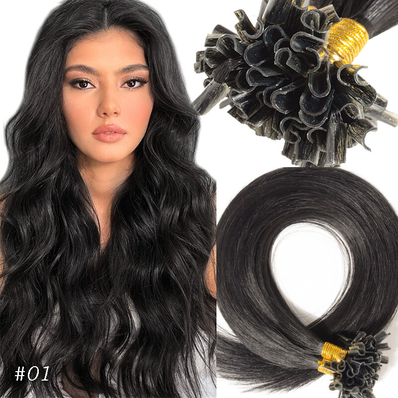Fusion Keratin Nail U Tip Hot Bonds Russian Real Remy Human Hair Extensions 200g
