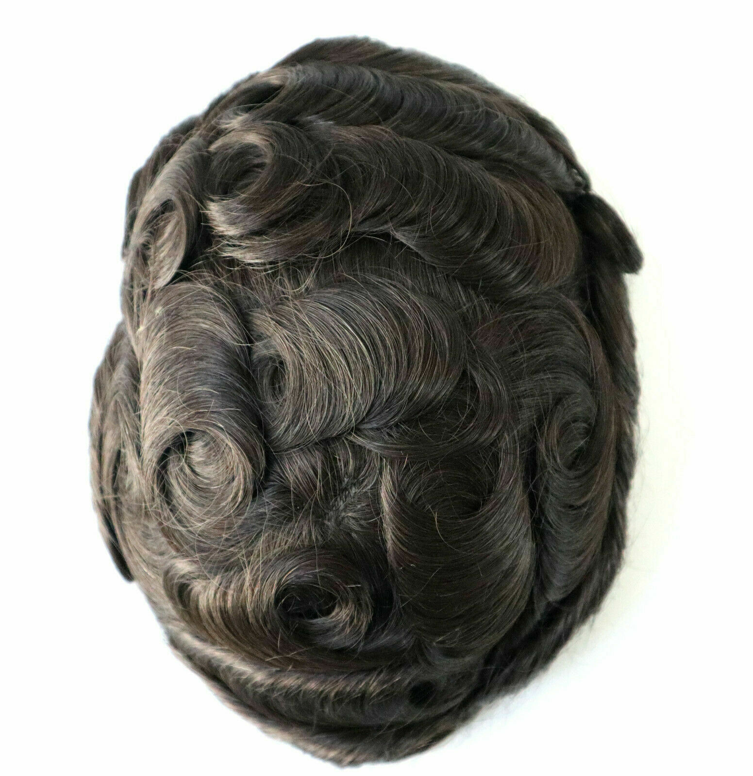 Size 8×10″ Dark Brown Mens Toupee Human Hair With European 100%human Hair Base