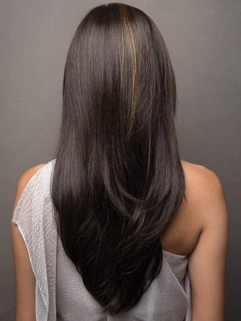 Chocolate Swirl Noriko ANGELICA Partial Monofilament synthetic Wig