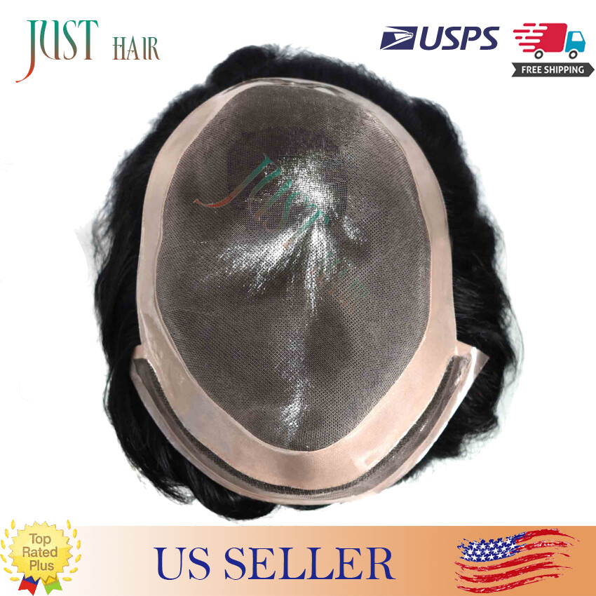 Hair System For Men Human Hair Piece Welded Mono Toupee For Men lace mens toupee