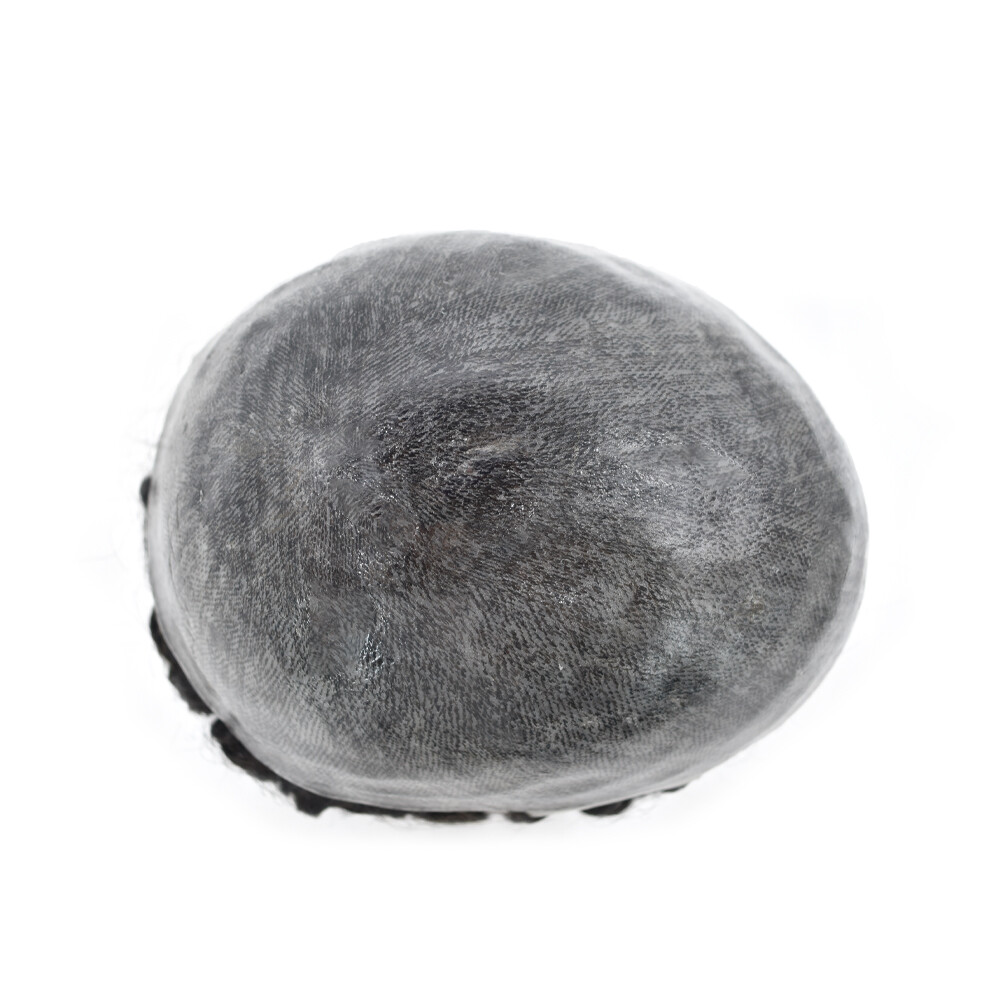 Curly Toupee for Black Men Full Poly Skin Human Hair System Mens Wigs 20MM 25MM