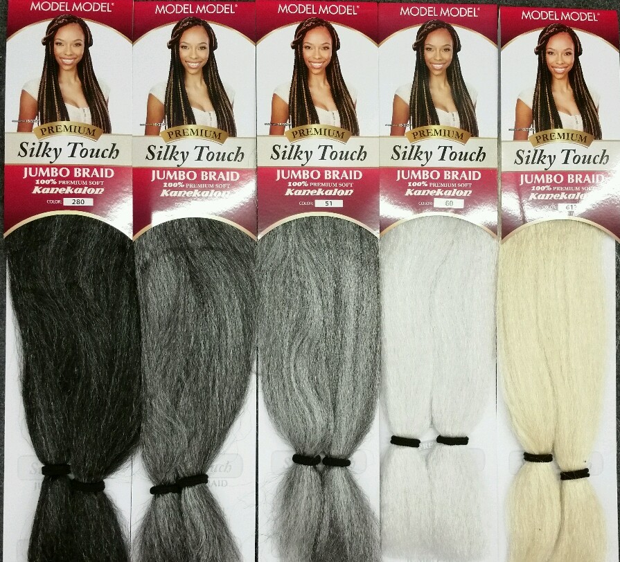 MODEL MODEL 100% PREMIUM SOFT KANEKALON SILKY TOUCH JUMBO BRAIDING GRAY COLOR!