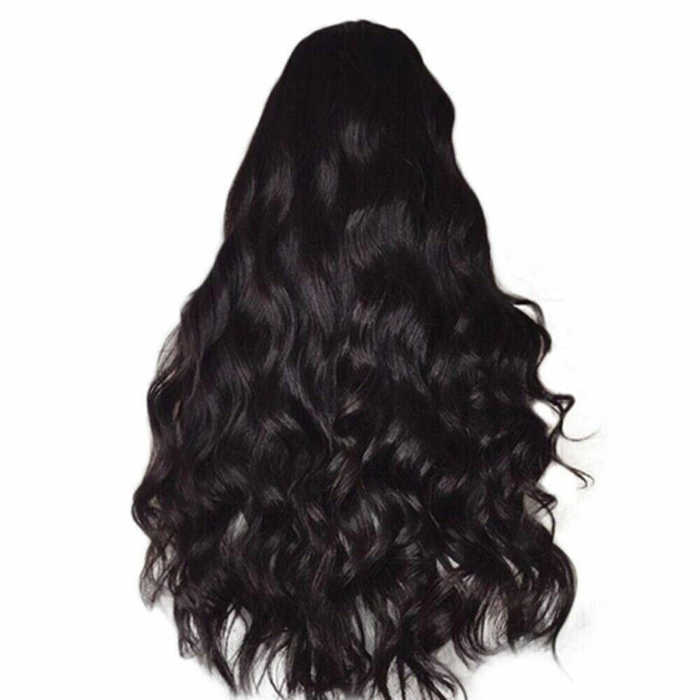 Women Long Full Wig Brazilian Star Human Hair Body Wave Lace Front Thick Wigs US