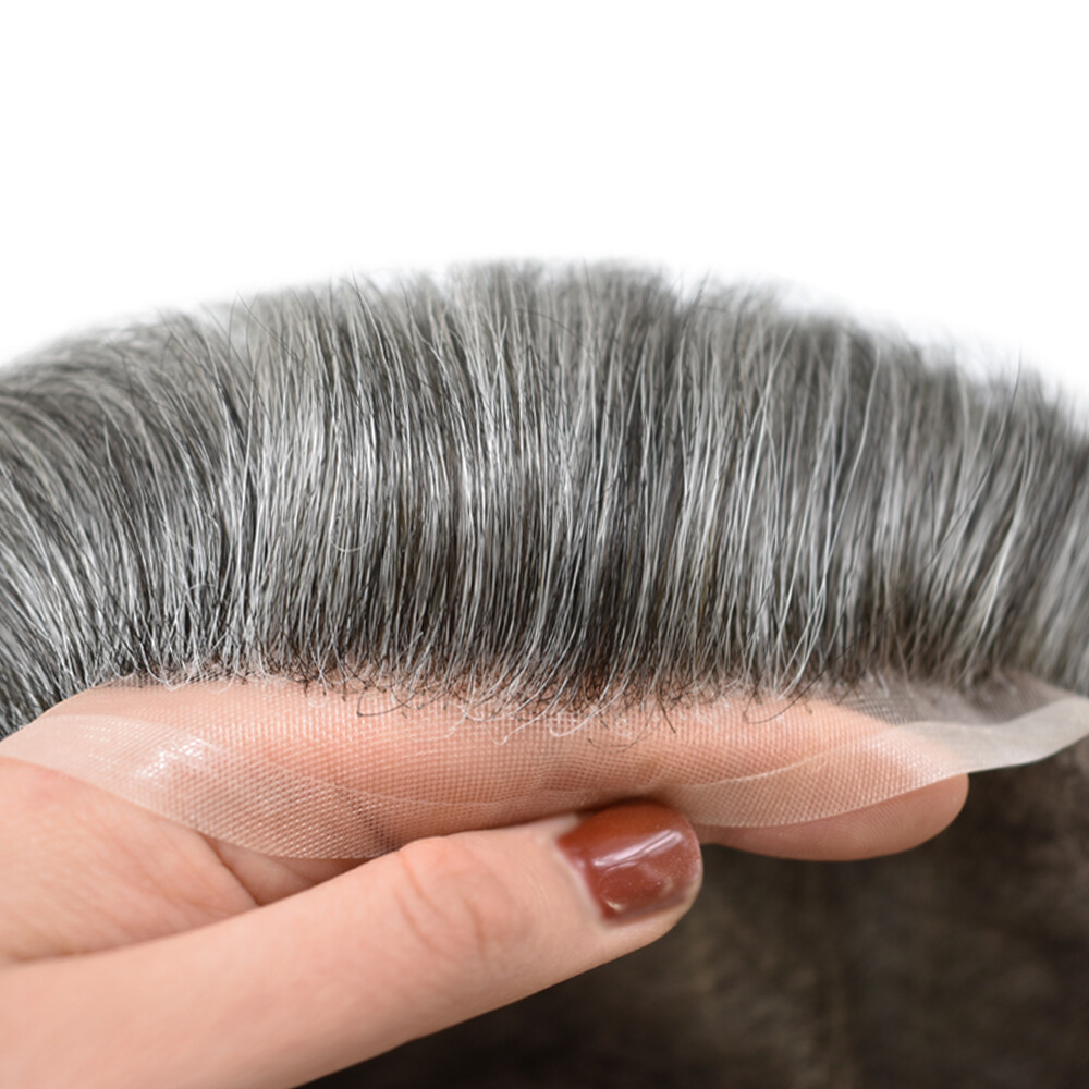 MensToupeeFull Swiss Welded Lace Mens Hairpiece Hair System Toupee For Men