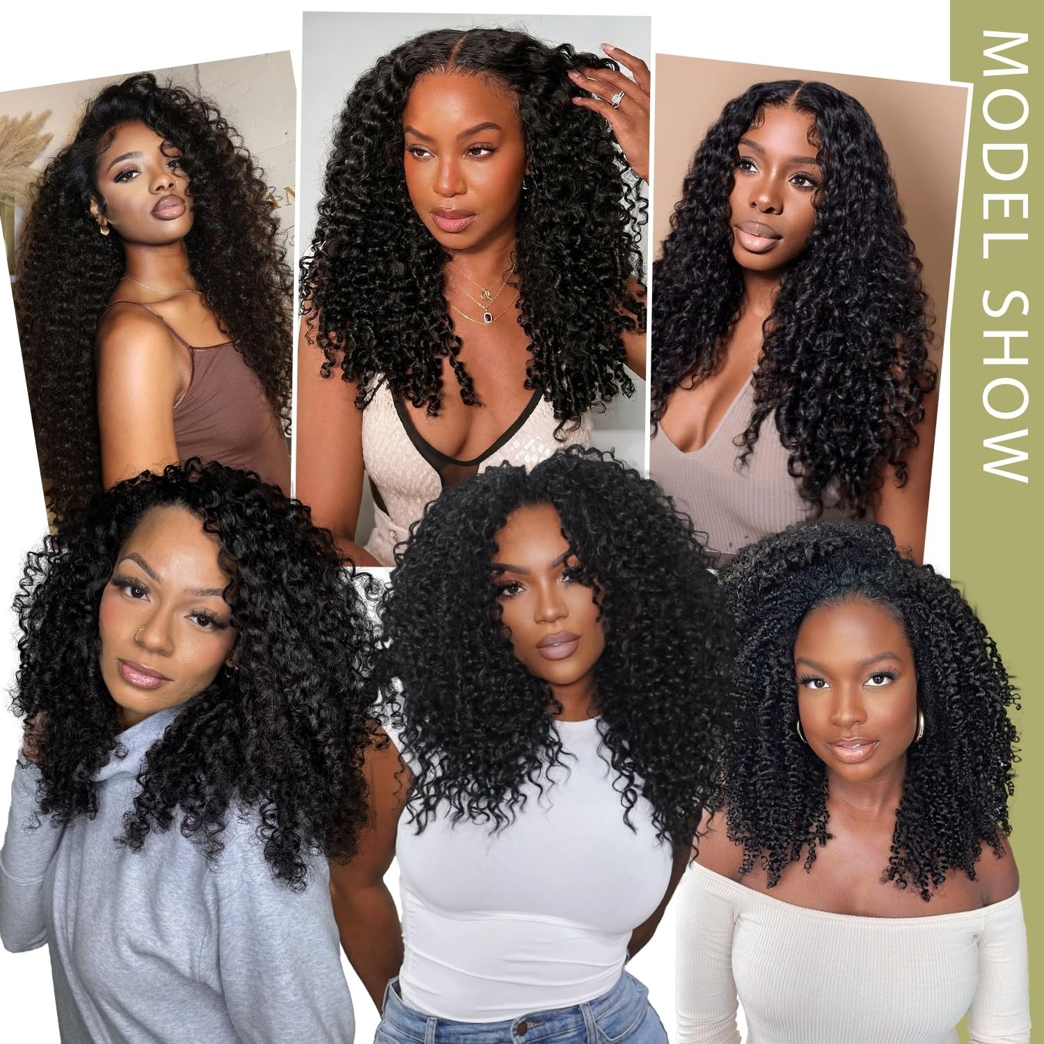 OLQZJZJ Burmese Curly Bundles 8 10 12 Inch Natural Black,100% Pure Protein Fiber