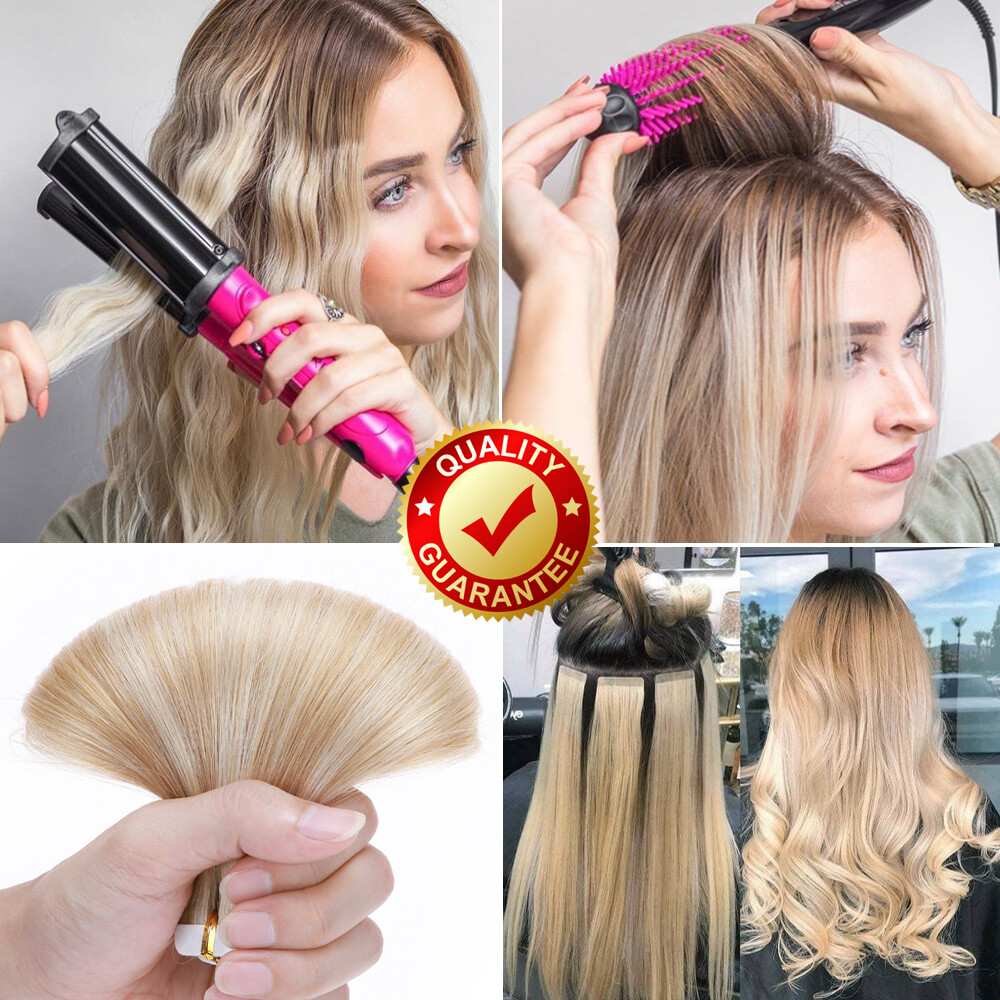 Body Wave 100% Human Hair Remy Virgin Russian Tape In REAL Hair Extensions Soft