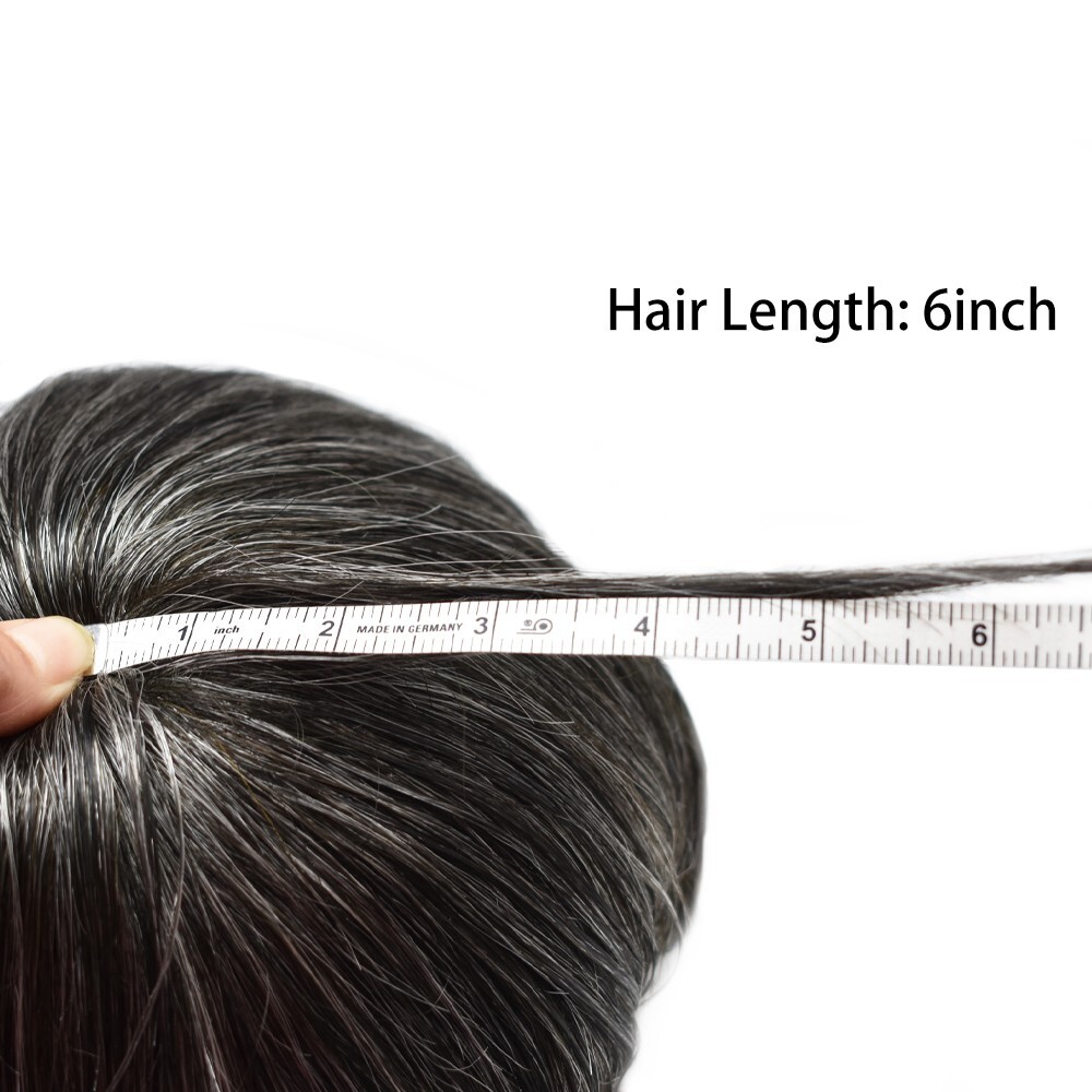 Mens Wig Units Human Hair Toupee Systems Full PU Poly Thin Skin Male Hairpiece