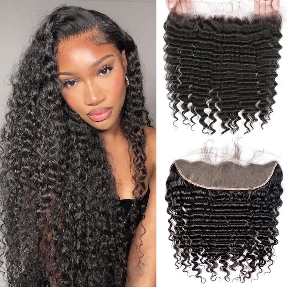 13×4 Lace Frontal Deep Wave 20 Inch 150% Density Unprocessed Brazilian Human Hai