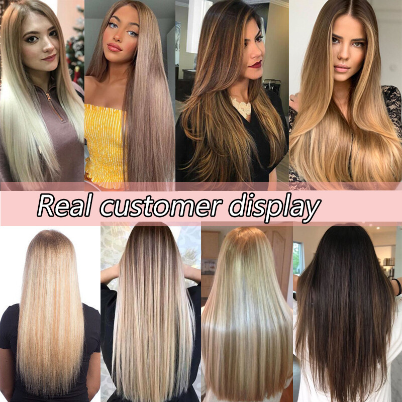 Full Head 12-24″ Tape-In Russian Remy Human Hair Extension balayage Straight USA