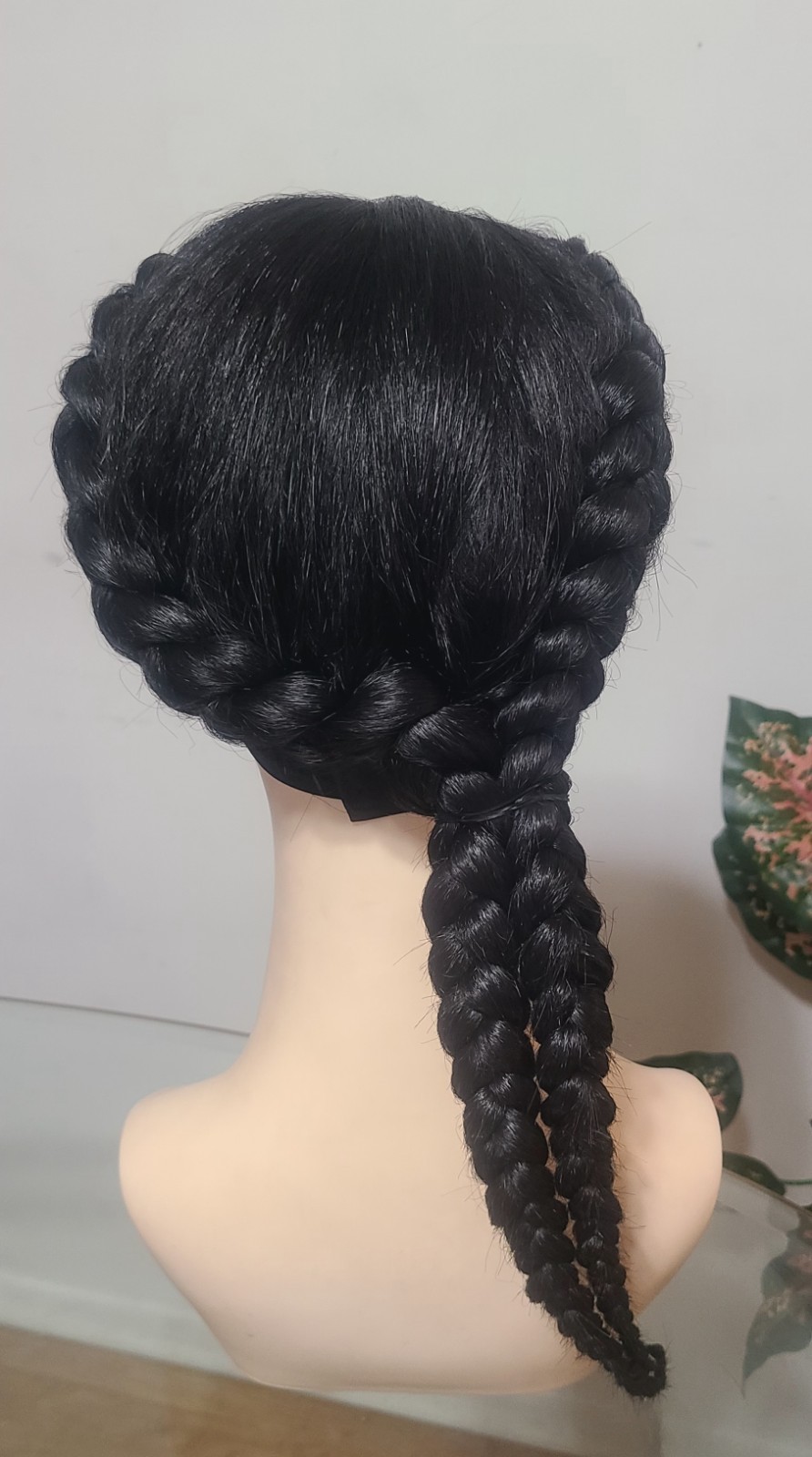 2 Cornrows Black Headband Wig ,18 Inch Yaki Straight,kinky Afro.
