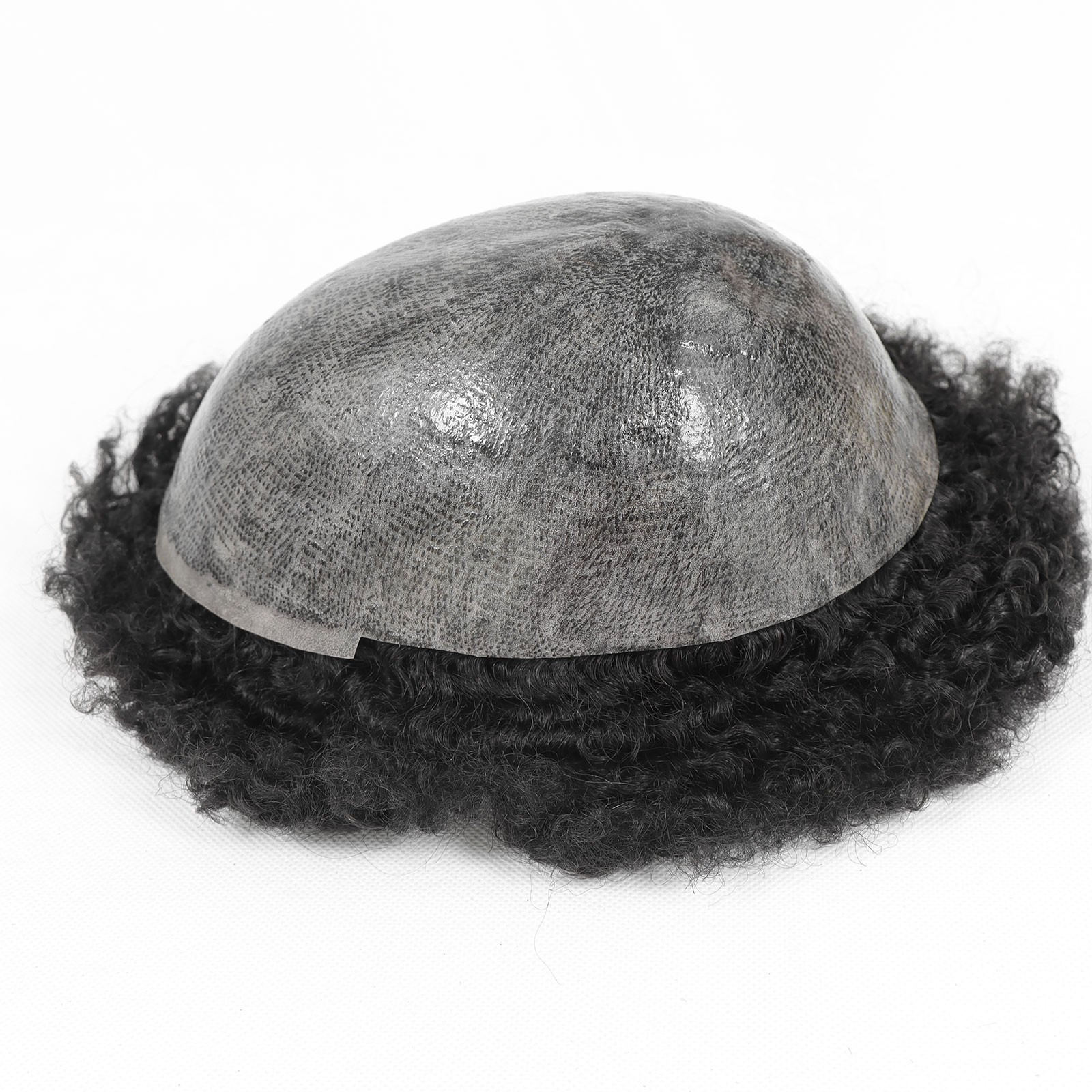 Afro Toupee for Men Thin Skin Human Hair Replacement System American Full PU