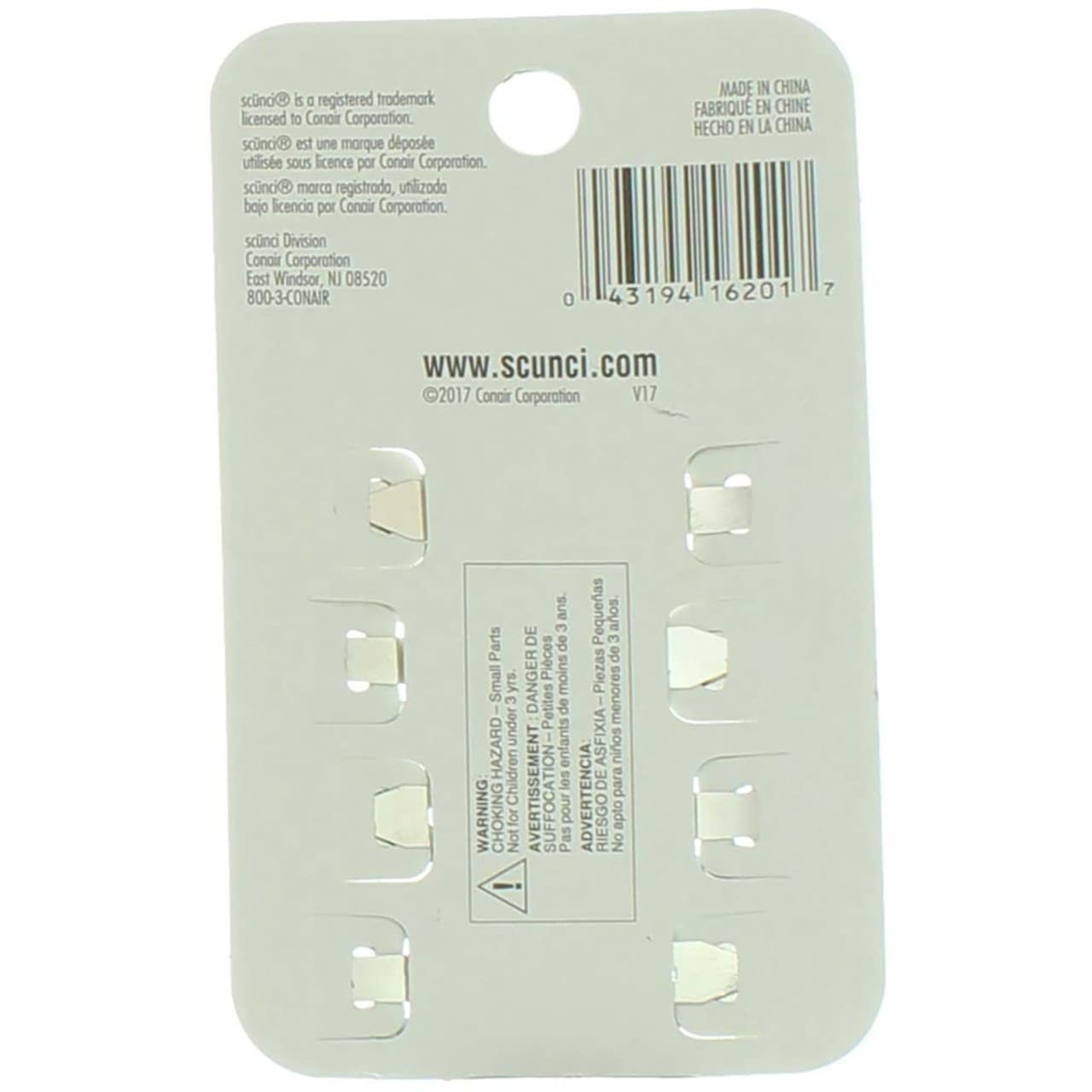 Scunci 1620103a048 4 Piece Medium Hair Clips, 0.3 Ounce Tortoise Enameled