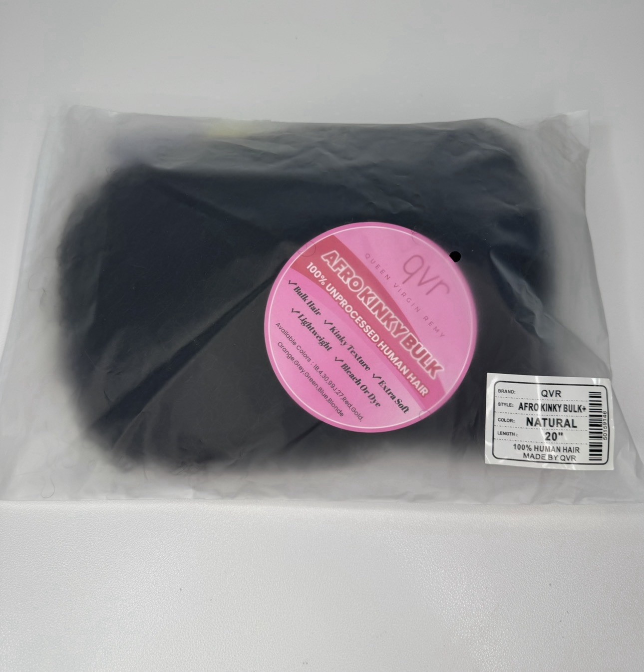 Afro Kinky Human Hair Extensions 20 Inch Natural Black 50G Bulk Dreadlock Locs