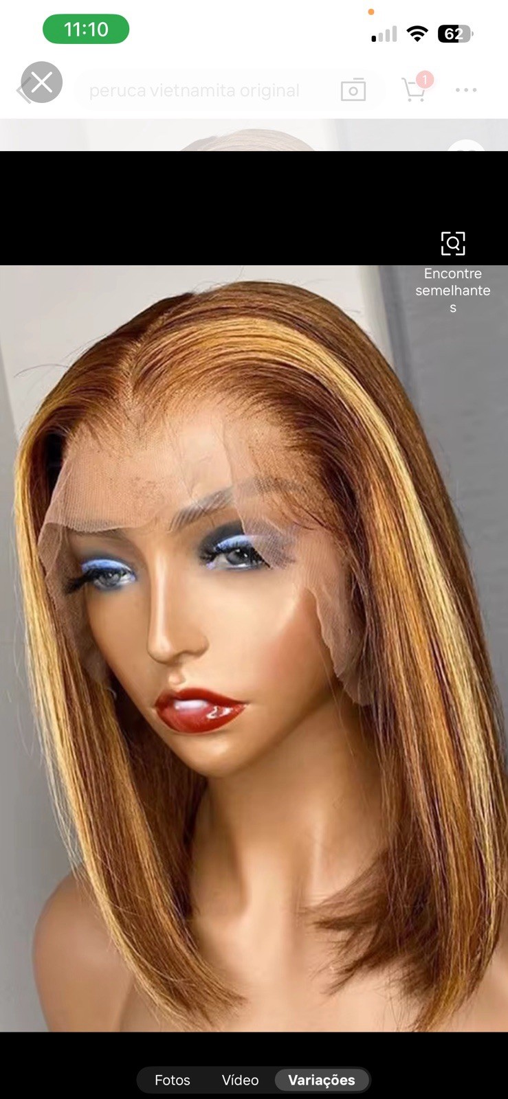 Lace Front Straight Bob Wig for Women Medium Brown & Honey Blonde Highlights