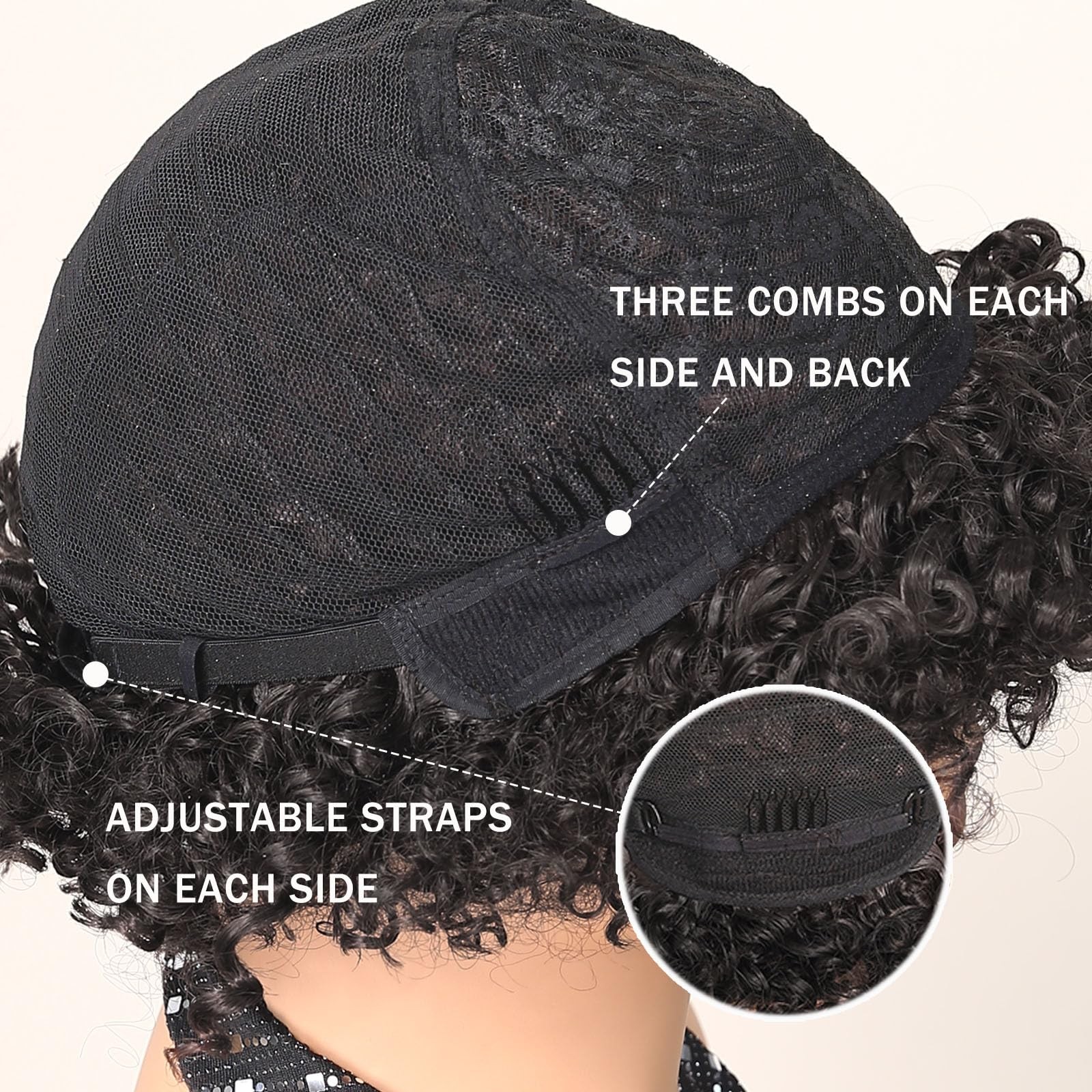 Short Wigs for Black Curly Afro 6 Inch Natural Black Big Bouncy Kinky Curly B…