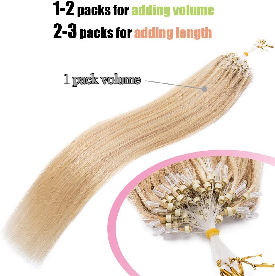 Micro Bead Hair Extensions Easy Loop Micro Links Human Hair Real Remy Straight