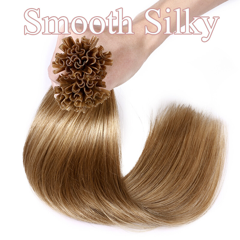 Pre Bonded Keratin 1G/S U Nail Tip Human Remy Hair Extensions THICK 150G Caramel