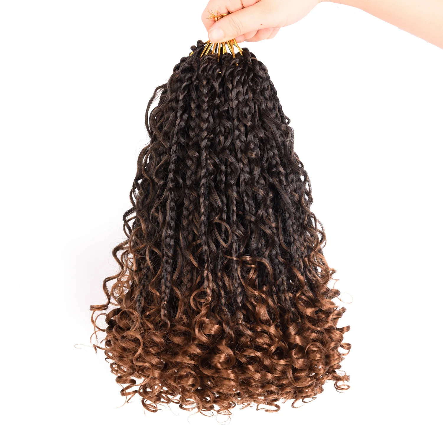 Synthetic Boho Goddess Box Braids Crochet Hair With Curl Ends Hair Extensions