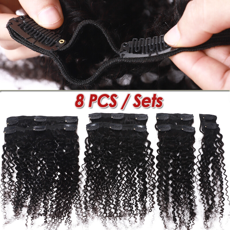 Double Weft Clip in Virgin Remy Human Hair Extensions Full Head Thick 140G 150G