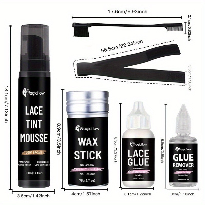 38ml/1.3oz Front Lace Wig Glue Waterproof Strong Hold Hair Glue Adhesives Remove