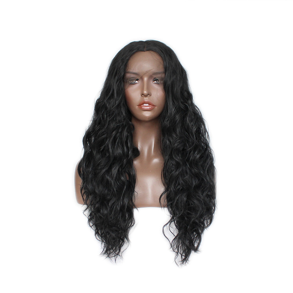 Water Wave Synthetic Lace Front Wig Baby Hair Glueless Heat Resistant Fiber Hair