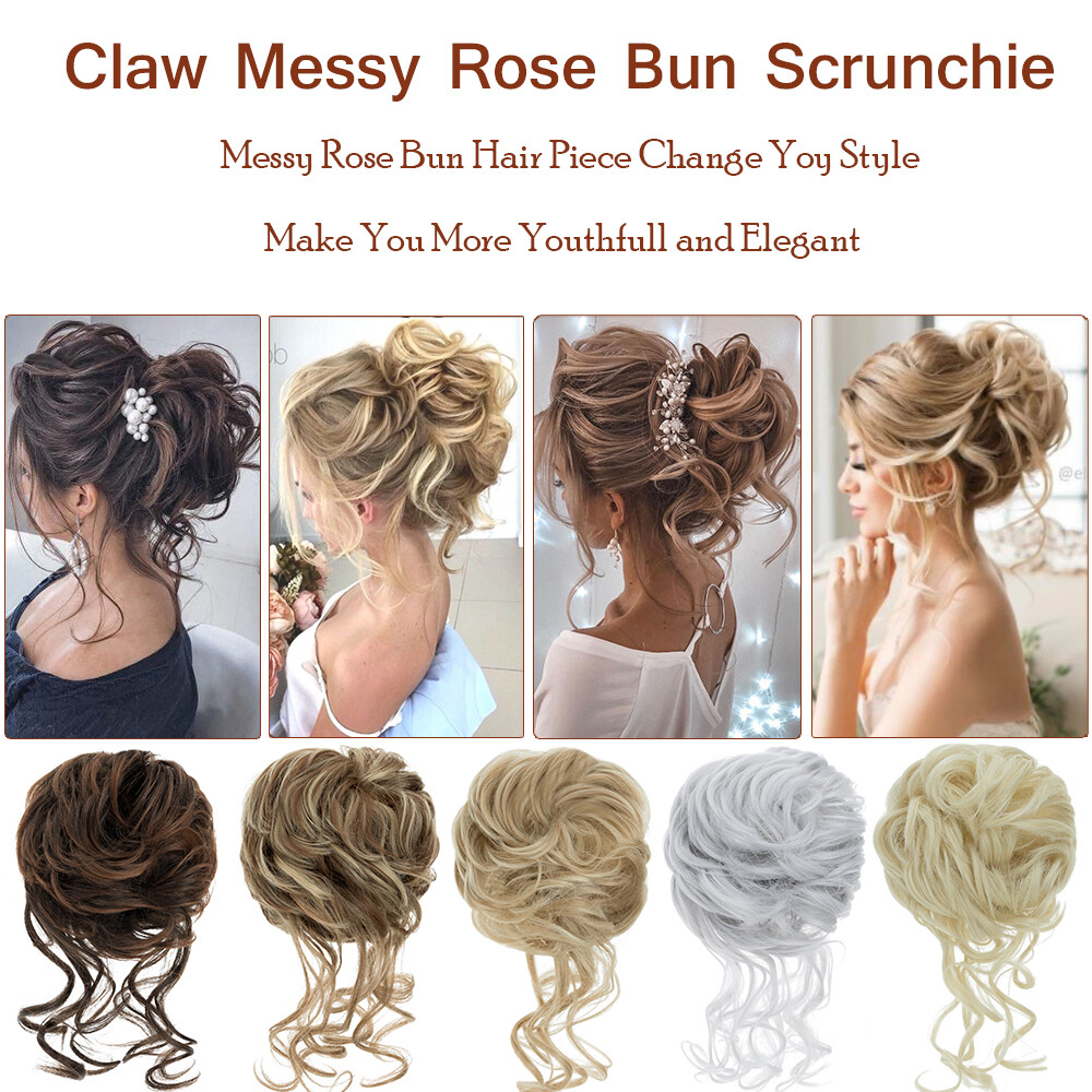 6in Fluffy Claw on Ponytail Clip in Pony Tail Hair Extensions Messy Bun Ponytail