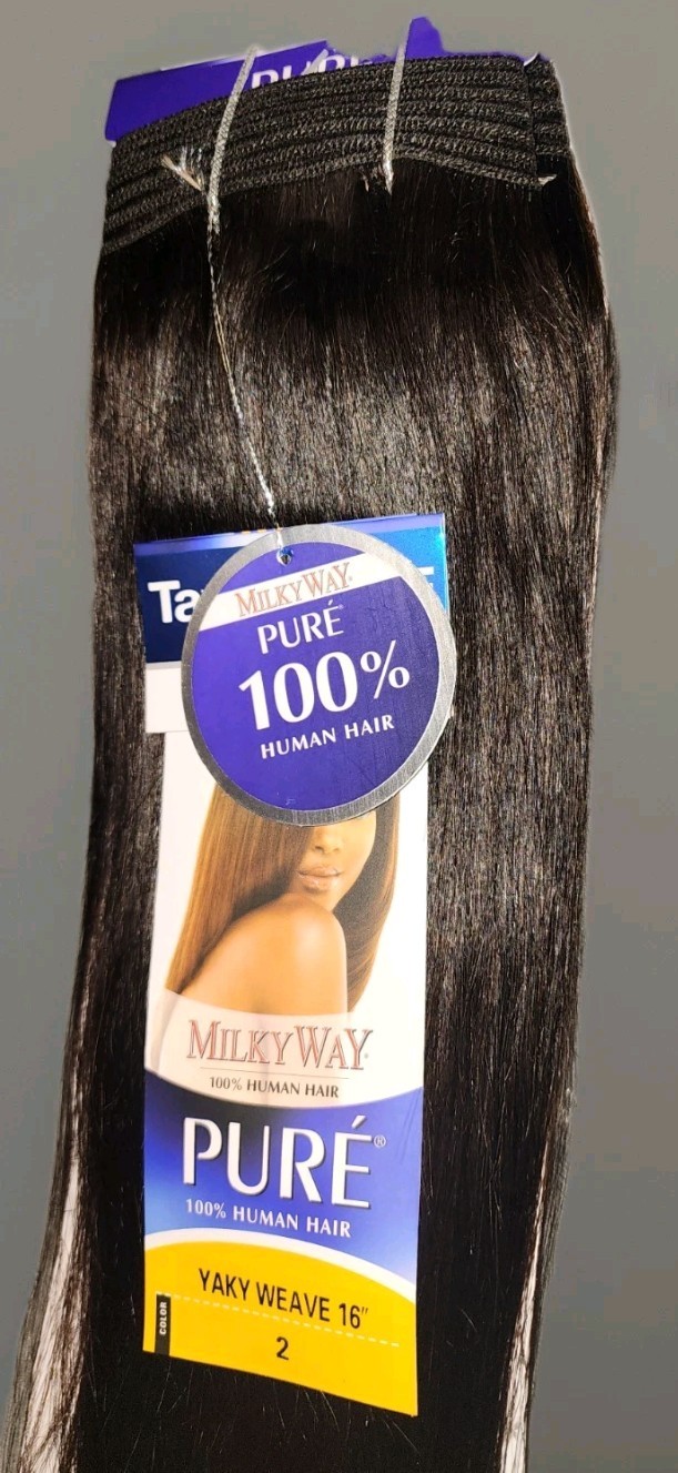 Milky Way Pure 100% Human Hair Yaky Weave 8”-18” Colors 1 1B 2 4 27 30 613 530