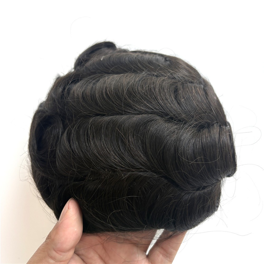 Ultra Thin Skin Mens Toupee Hairpiece Invisible PU Poly Hair Systems Replacement