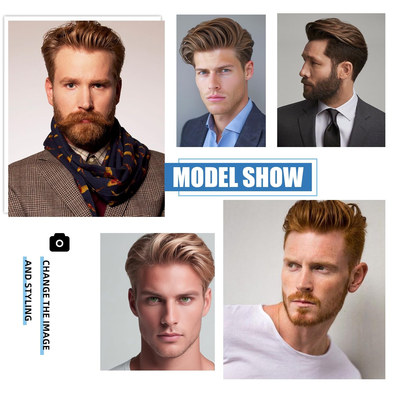 Prosa Toupee For Men Human Hair Replacement System Mens Toupee Real Human 3 8X10