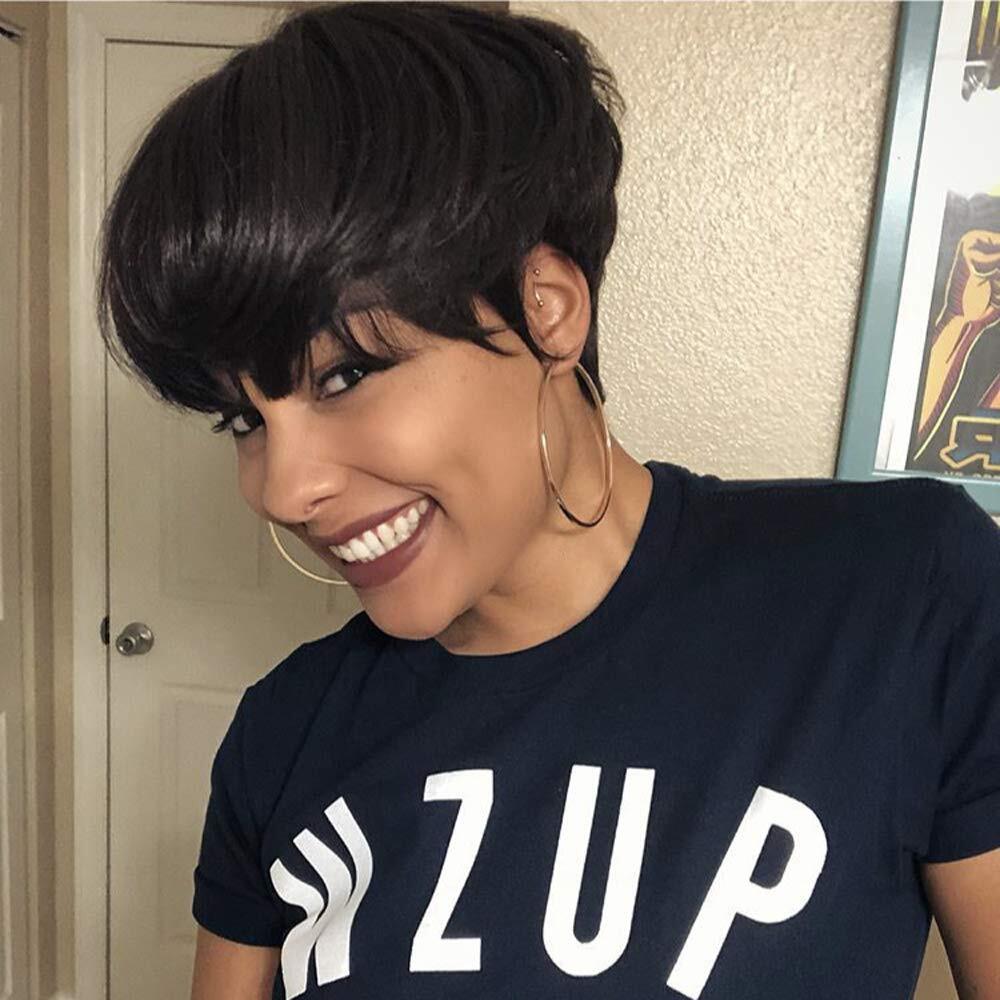Pixie Human Hair Black Short Cuts Wigs Brazilian Women Hairstyles Natural Wigs