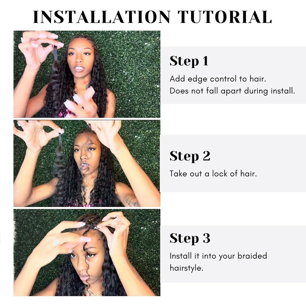 Human Braiding Hair 3 Bundles/Pack 150g Curly Water Wave Bulk Hair for Braidi…