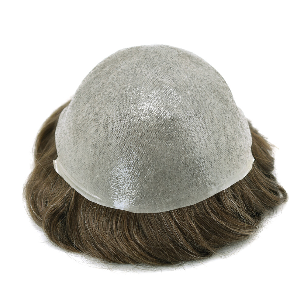 Invisible Ultra Thin Skin Mens Toupee Hair Replacement Poly Hairpiece PU Systems