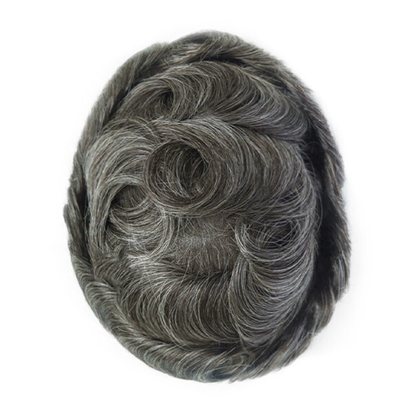 Mens Toupee Human Hair Replacement System Hairpiece 0.04 Ultra Thin Skin #240