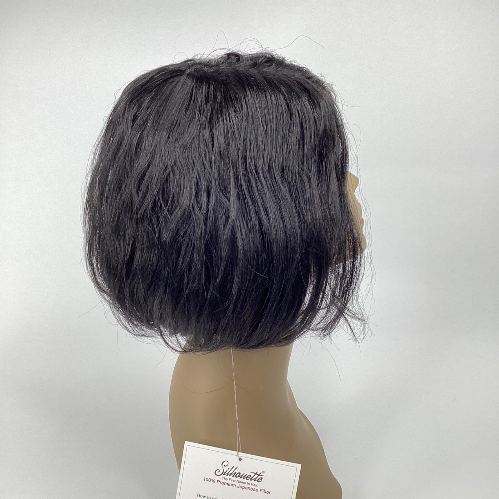 Emm 1B Off Black Natural Wave Shaggy Bob Wig Classic Cap Synthetic Adjustable
