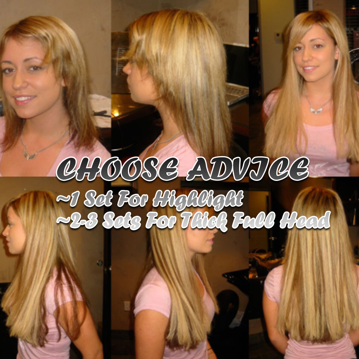 100% Human Hair Clip In Remy Hair Extensions Real Soft FULL HEAD Invisible Grey#
