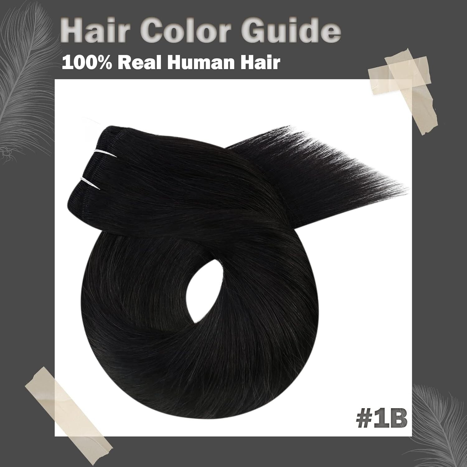 Versatile 100g Sew In Hair Extensions – Double Weft, Off Black, 20 In Length