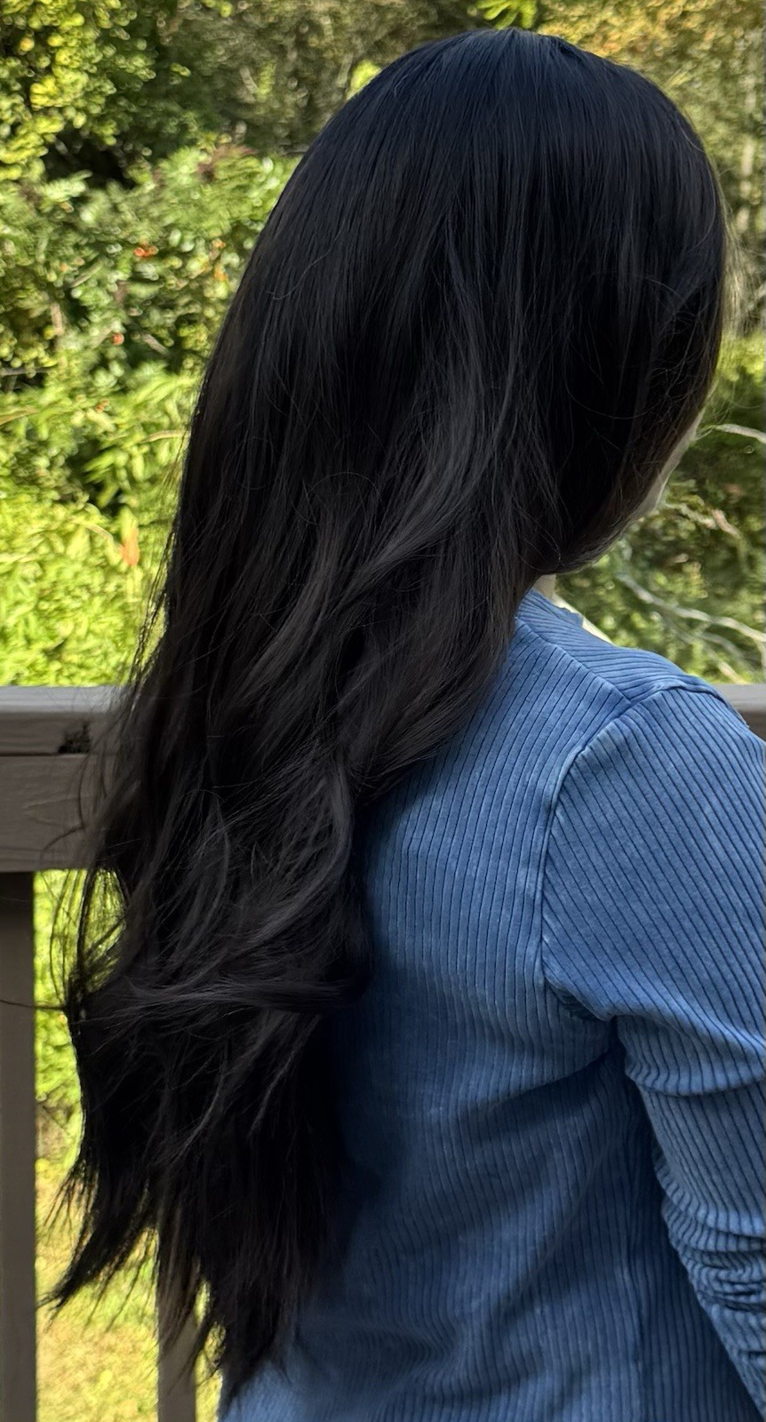 Wig Long Wavy Dark Brown Natural Hair Medium size Cap