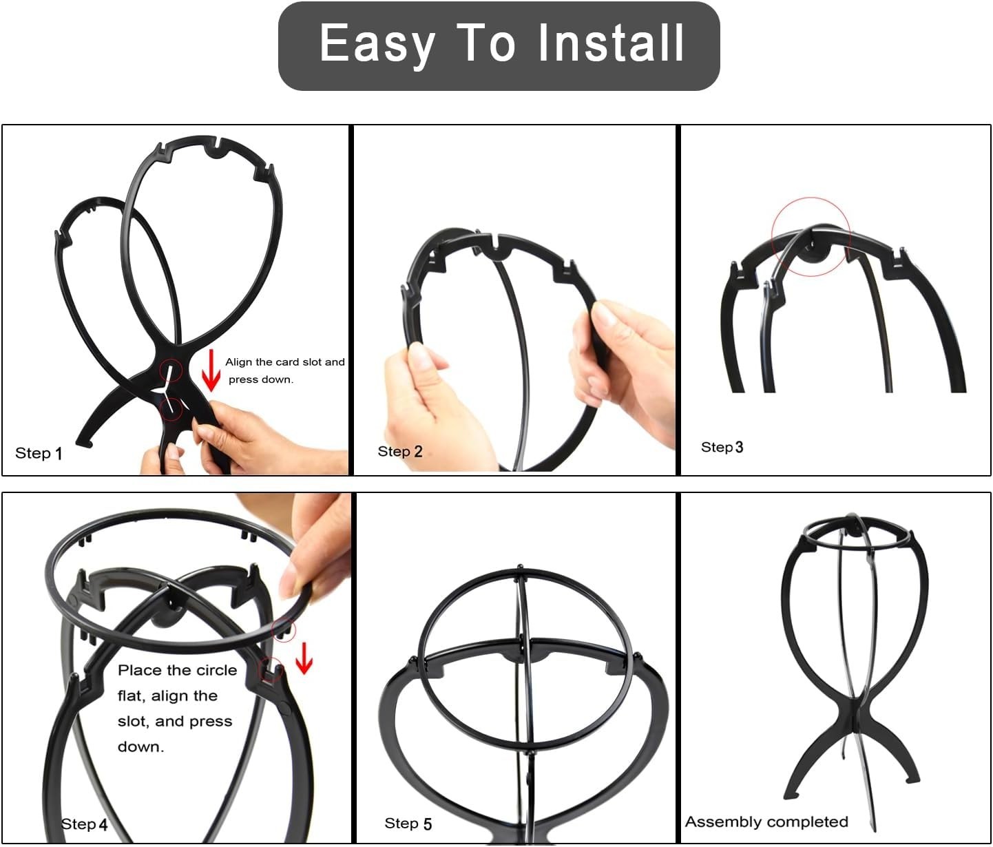 Durable Plastic Wig Stands – 14.2 Inches, Ideal for Air Drying & Storage