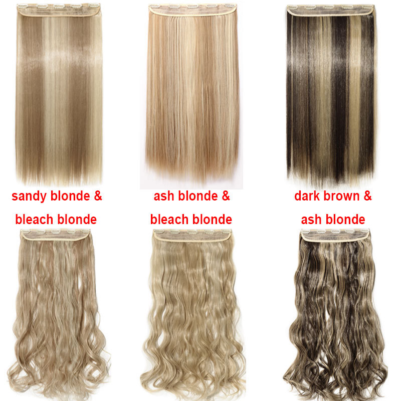 One Piece(5 Clips) Clip in Hair Extensions Full Head Balayage Curly Hairpiece US