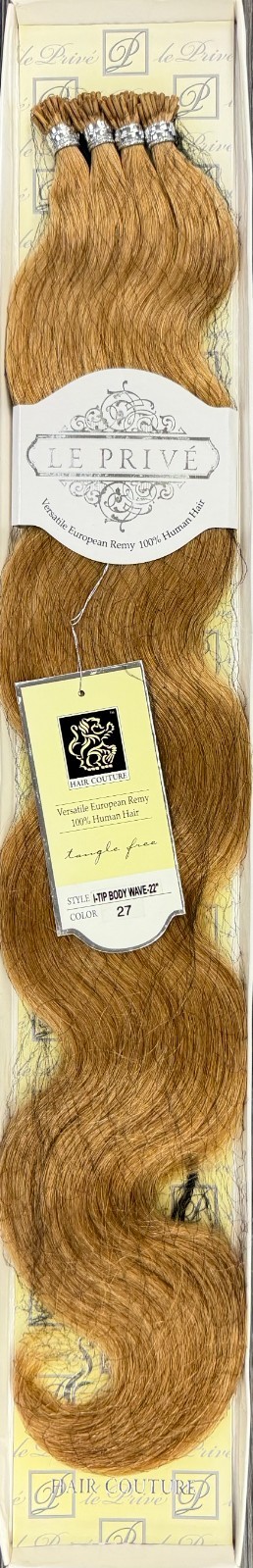 Hair Couture Versatile Human Remy Hair 22″ I-Tip Extensions Body Wave 120pcs #27