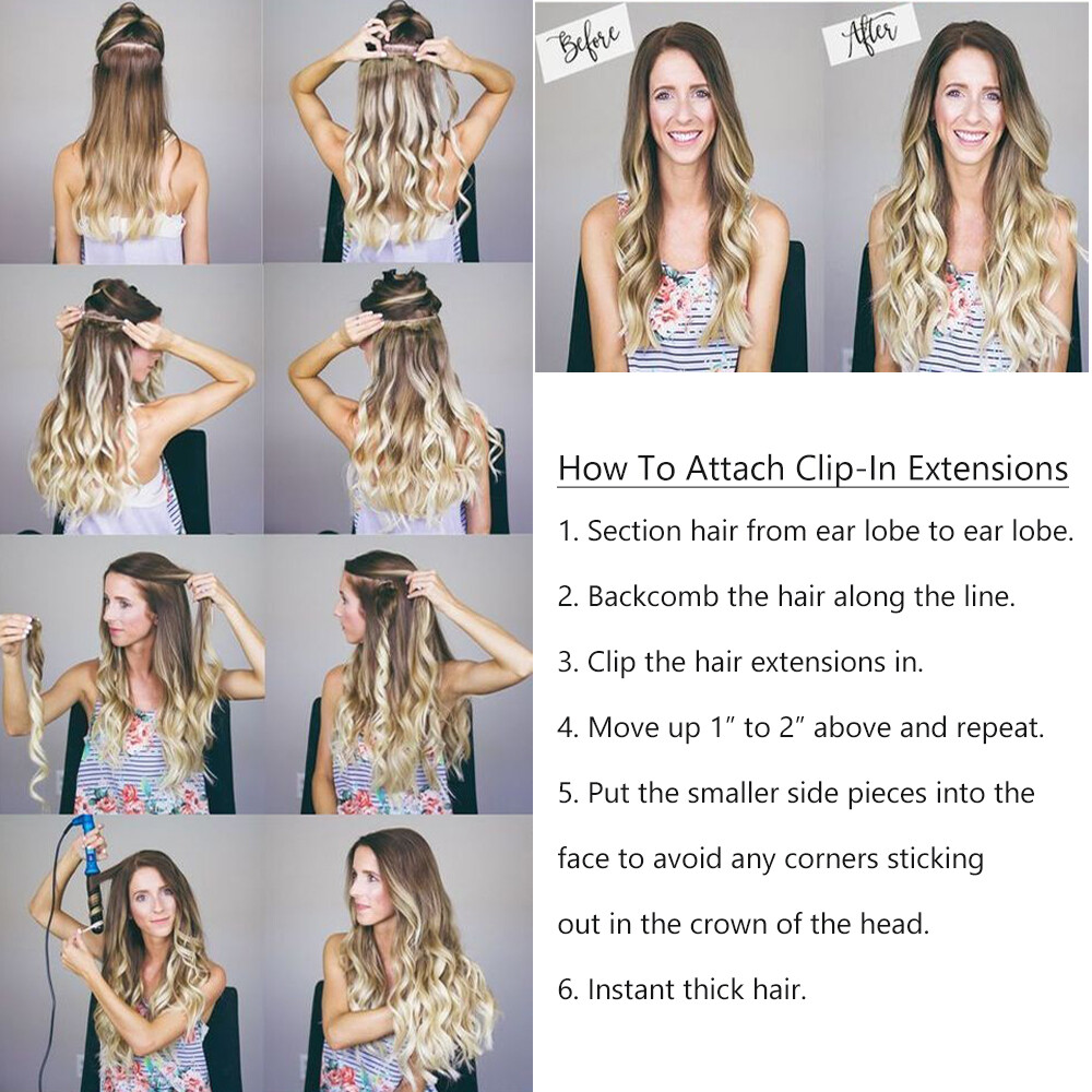 AAAAAAAA Russian 100% Human Hair Extensions Full Head Clip in Remy 8 PIECES Soft