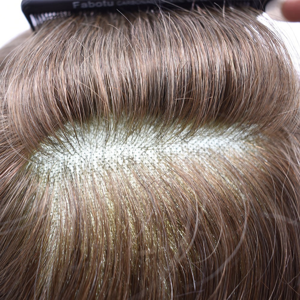 Mens Toupee Hair System Replacement French Lace Mens Hairpiece Skin Wig for Men