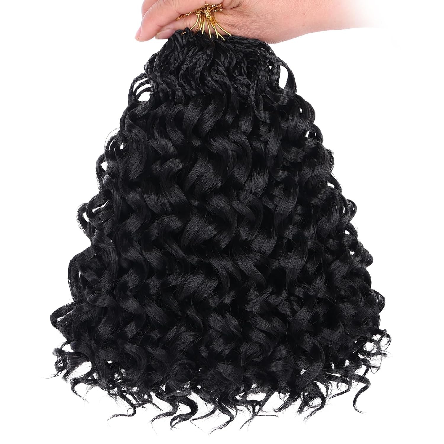 Gogo Curl Crochet Hair 10 Inch 8 Packs Black Ocean Wave Crochet Hair Pre Looped