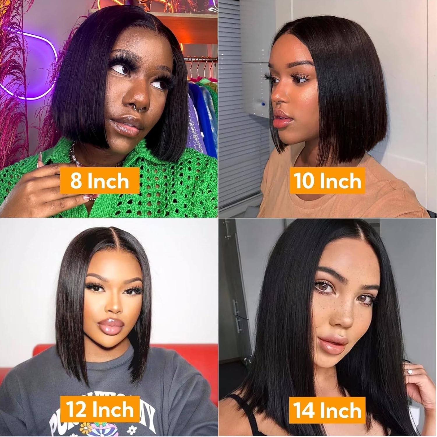 Wear and Go Glueless Bob Wigs Human Hair 4×4 Hd Lace Closure WigStraight Bob Wig