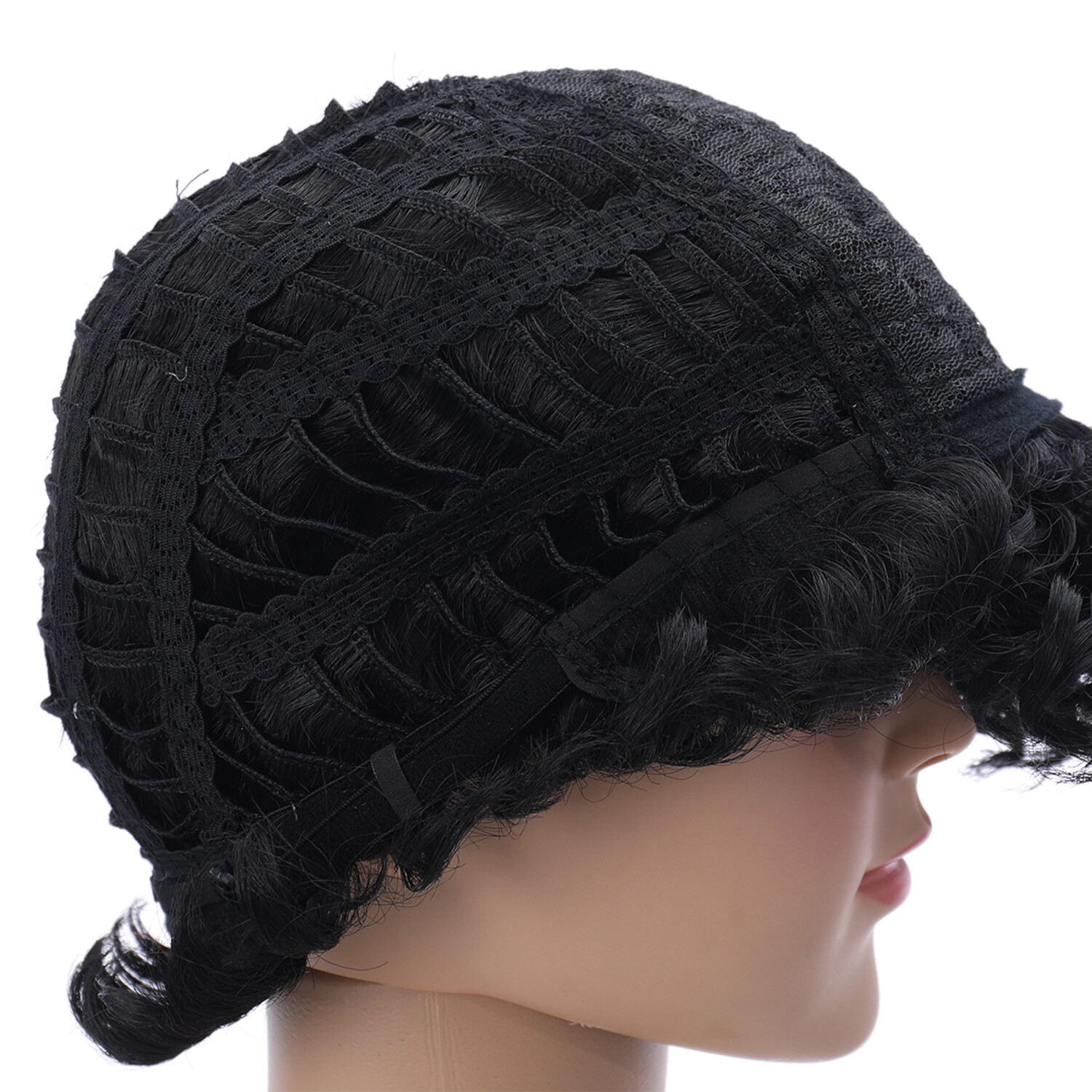 Heat Resistant Men’s 10in Short Black Curly Wig Synthetic Full Cosplay Party