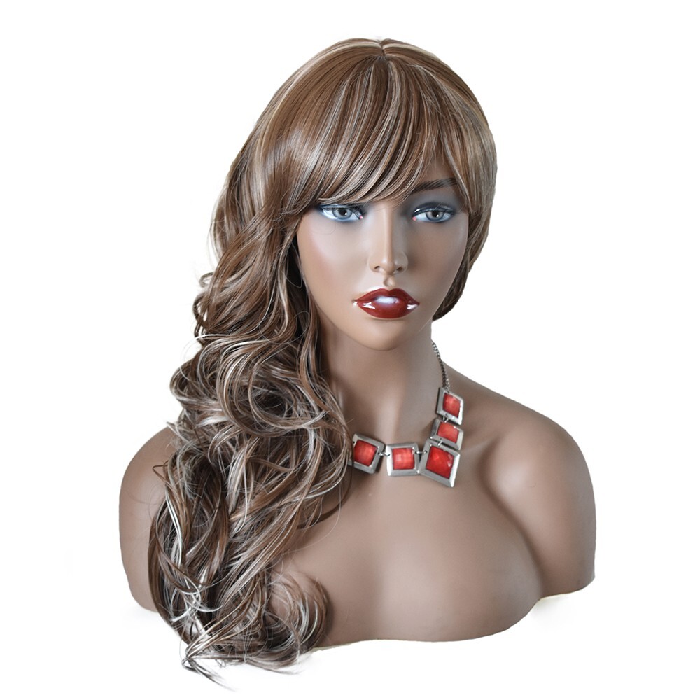 Long Wavy Women Wig Synthetic Black Brown Hair Fashion Cosplay Party Wigs 26″ US